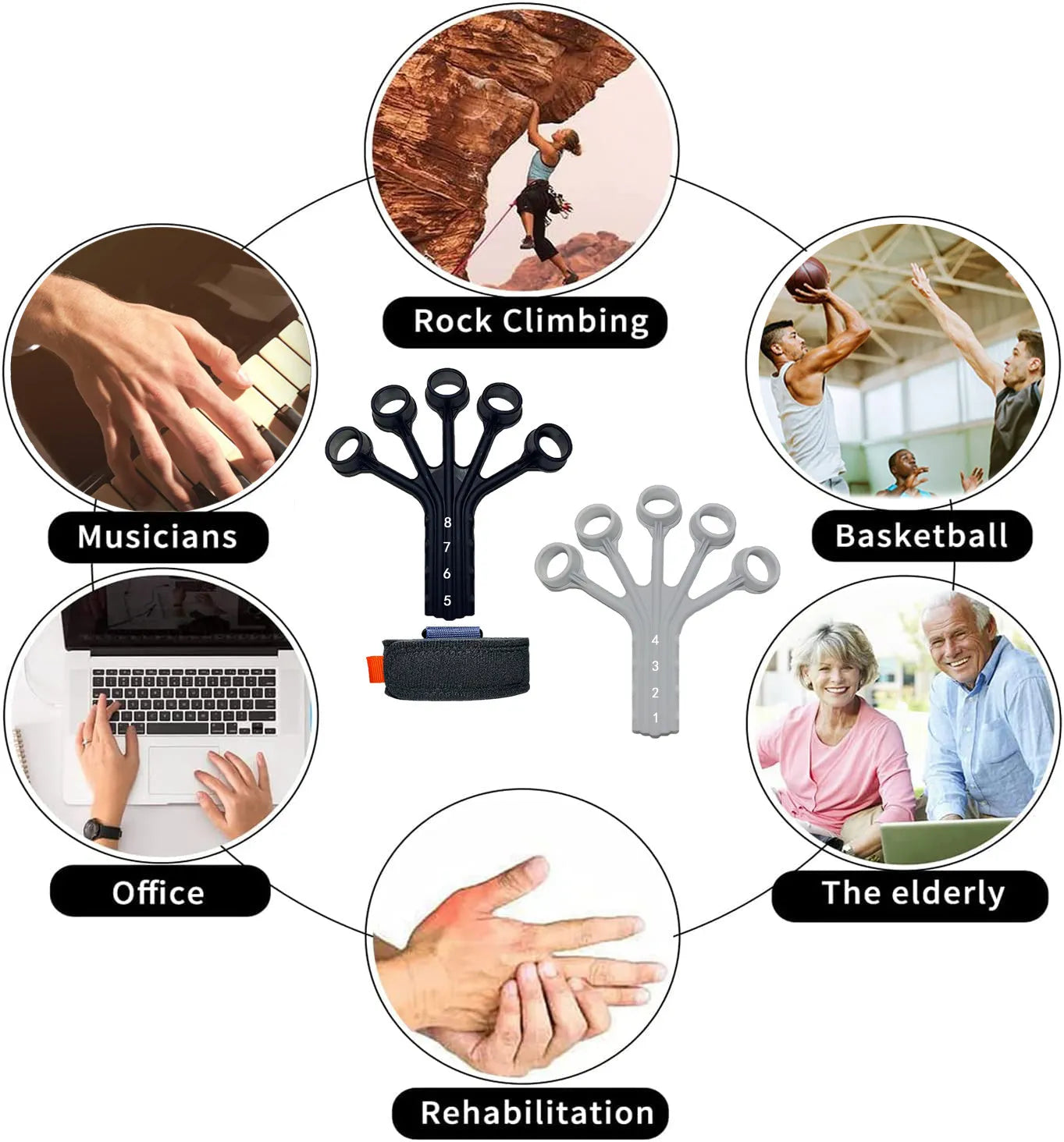 Silicone finger rehabilitation trainer with adjustable belt and tension rope system