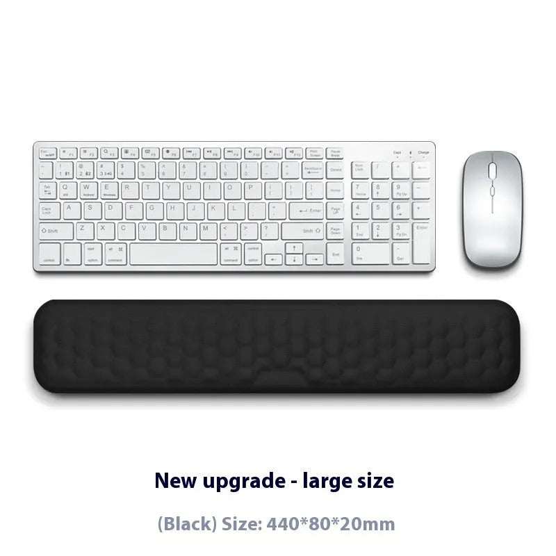Memory foam computer wrist rest with silicone base in grey cloth cover style