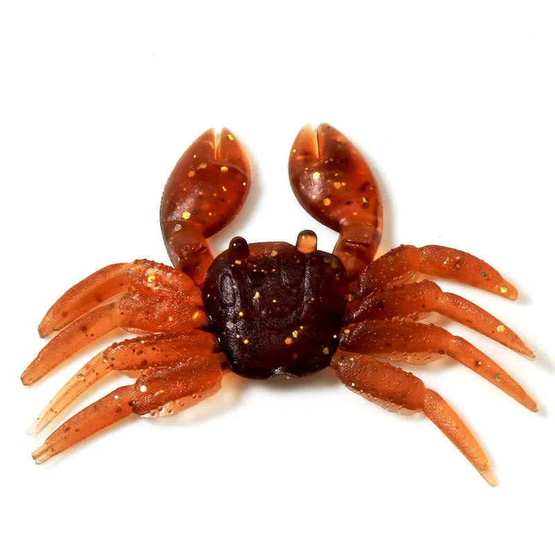 8cm PVC soft plastic crab fishing lure in red and brown colour variations
