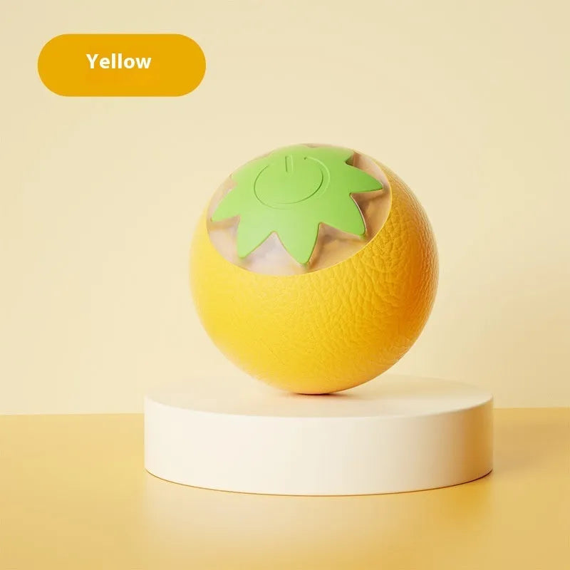 Self-Hi Relieving Stuffy Electric Cat Toy, strawberry cat rolling ball in green colour