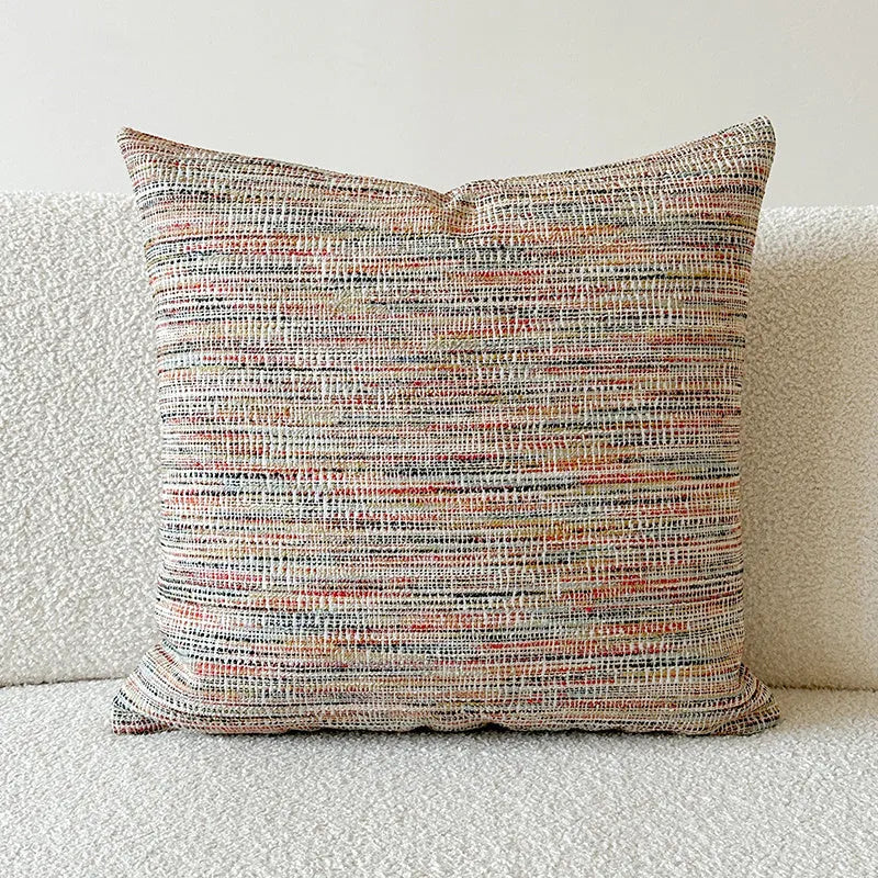 Amber jacquard paisley patterned sofa cushion cover with botanical floral design.