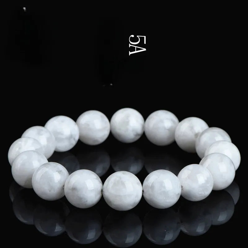 Women's natural blizzard crystal bracelet with geometric beads featuring Ruyi and Xiangyun design.