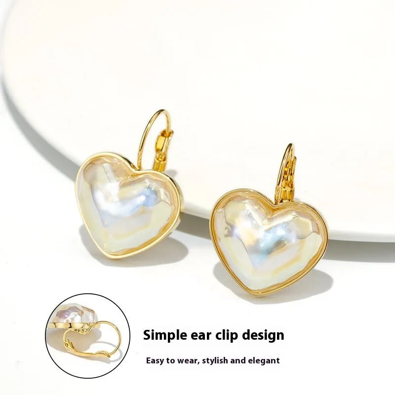 Women's gold-coloured alloy summer ear clips with clip-on backing