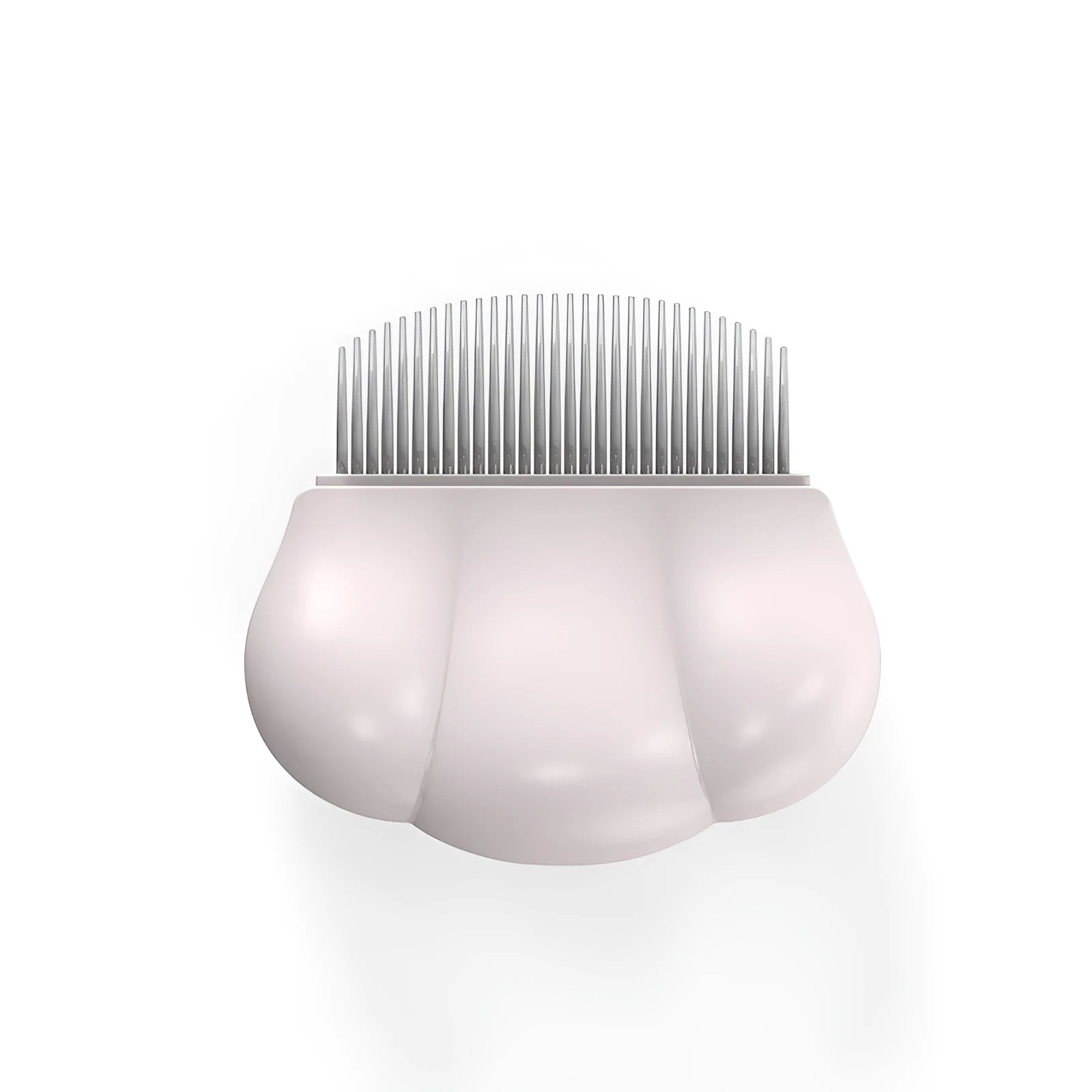 Paw Soft deshedding brush grooming tool for cats and dogs on a white surface.