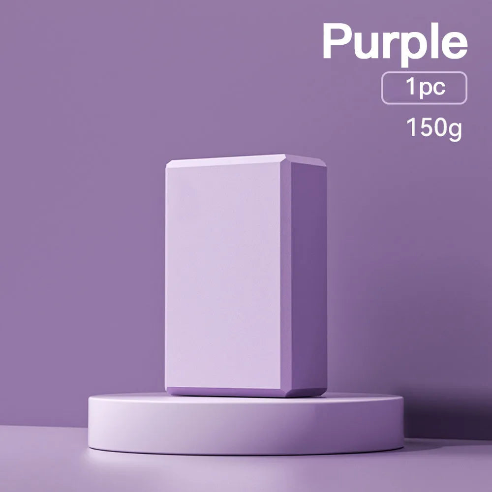 Solid colour EVA foam yoga block with hexagonal ridges for yoga and fitness training
