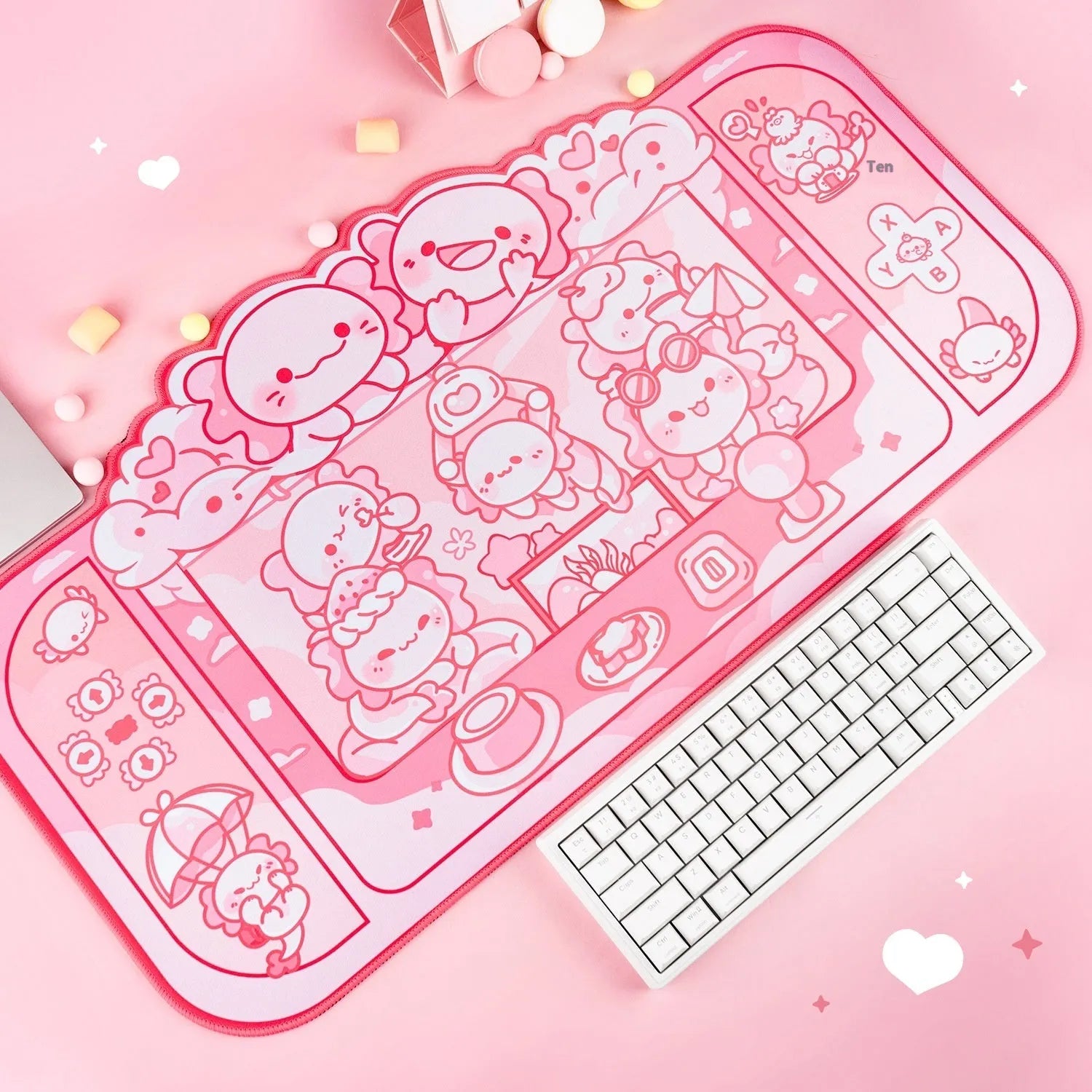 Hexagonal Dragon Doll anime design large mouse pad measuring 75cm wide