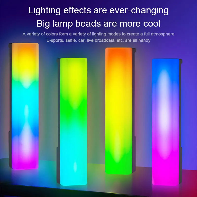 3D RGB voice-activated rhythm ambiance lamp in black or white shell