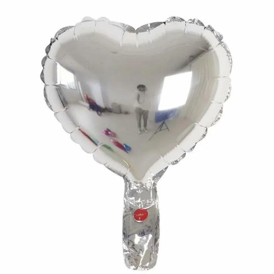 Peach heart shaped aluminium balloons with sparkle finish in four colour options