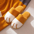 Paw slippers autumn winter home shoes women kawaii furry slides indoor floor bedroom couple slipper warm flats
