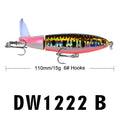 15g floating pencil surface lure in ABS plastic with propeller, 11cm, colour DW1222 B