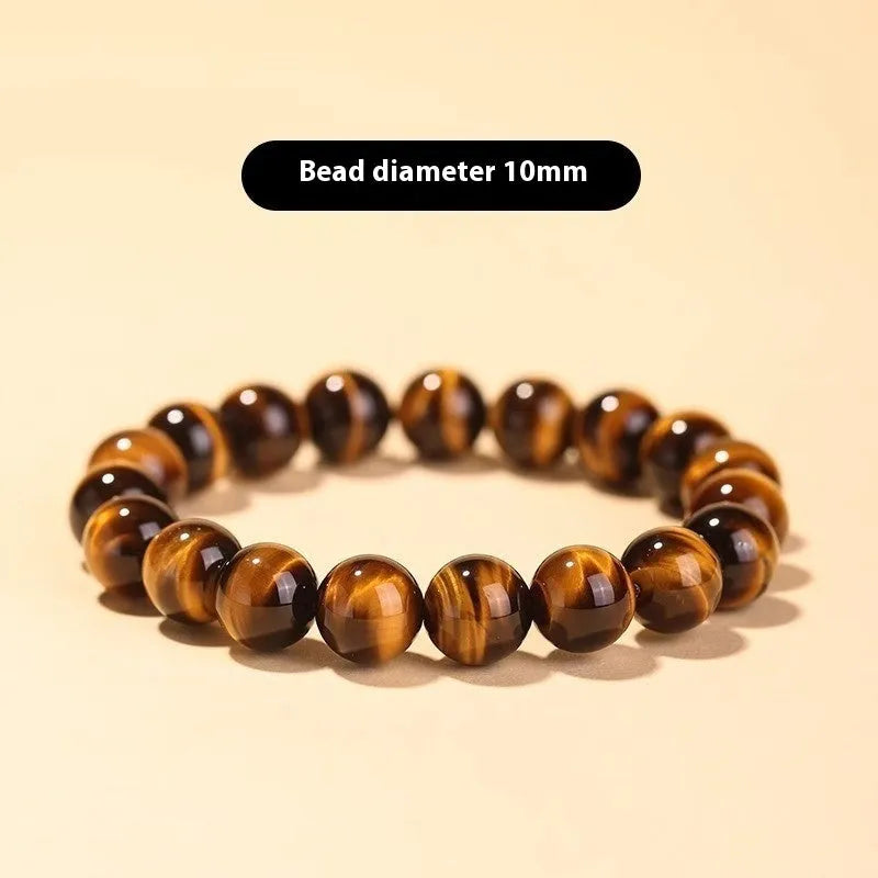 Single circle Buddha rosary bracelet with tigereye dzi bead in ethnic style