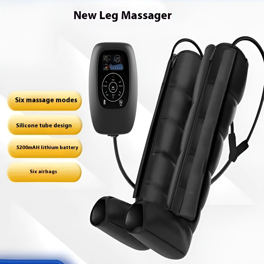 Air compression massager set with leg units, arm component, waist part, and remote control