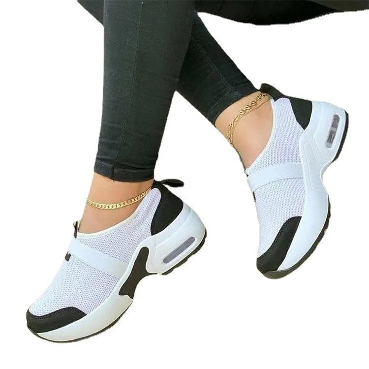 Women's lightweight mesh sneakers in multiple colours with round toe and non-slip rubber soles
