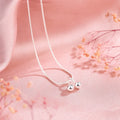 Silver cherry necklace for women with adjustable snake bone chain and fruit-shaped pendant