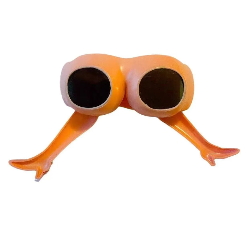 Orange plastic personality sunglasses designed for leg and hip wearing with 15*20*6.3 cm dimensions