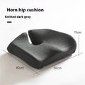 Memory foam office seat cushion in grey on a chair, showing its 36x40cm rectangular shape.