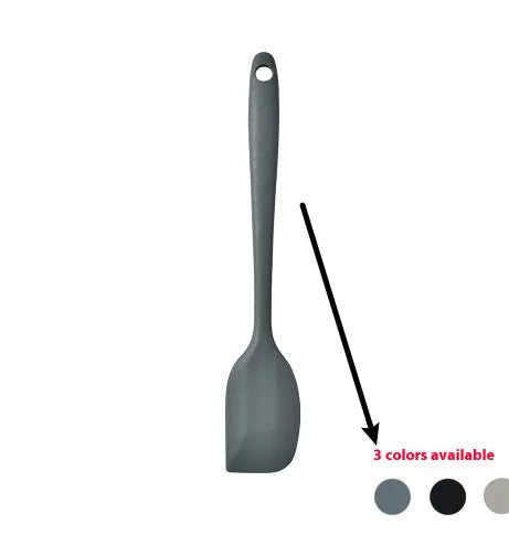 12-piece silicone kitchen utensil set with rotating storage bucket in black, dark gray or khaki