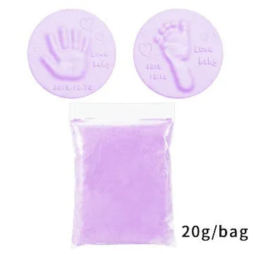 Baby handprint and footprint clay kit in ten colours, 20g soft non-toxic clay
