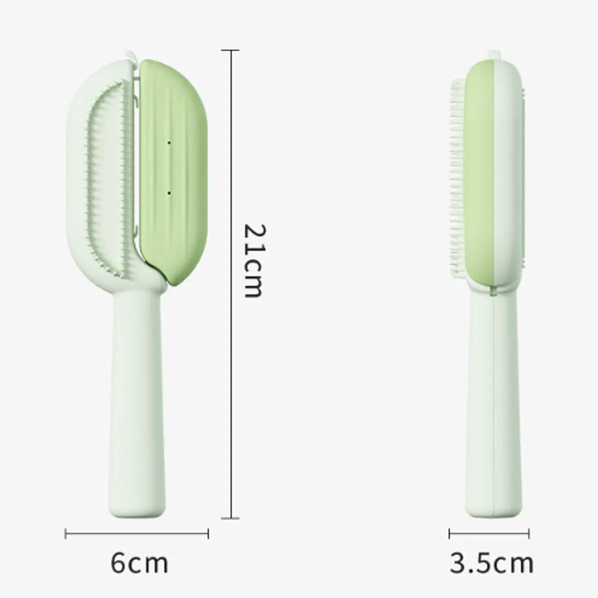 Blue pet grooming comb with water tank system for collecting floating hair during dog and cat brushing