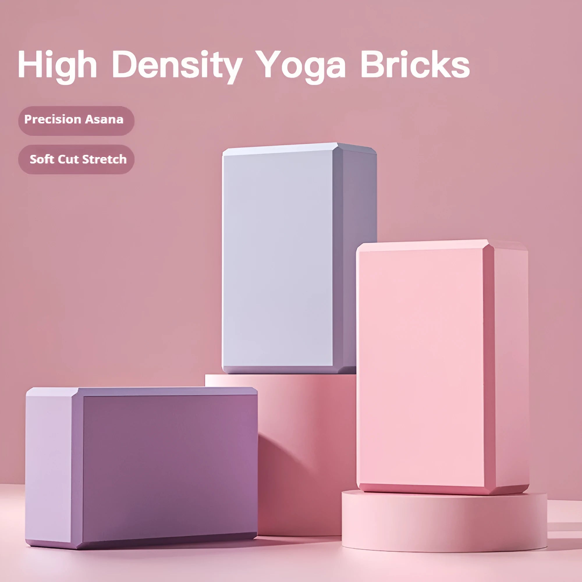 Solid colour EVA foam yoga block with hexagonal ridges for yoga and fitness training