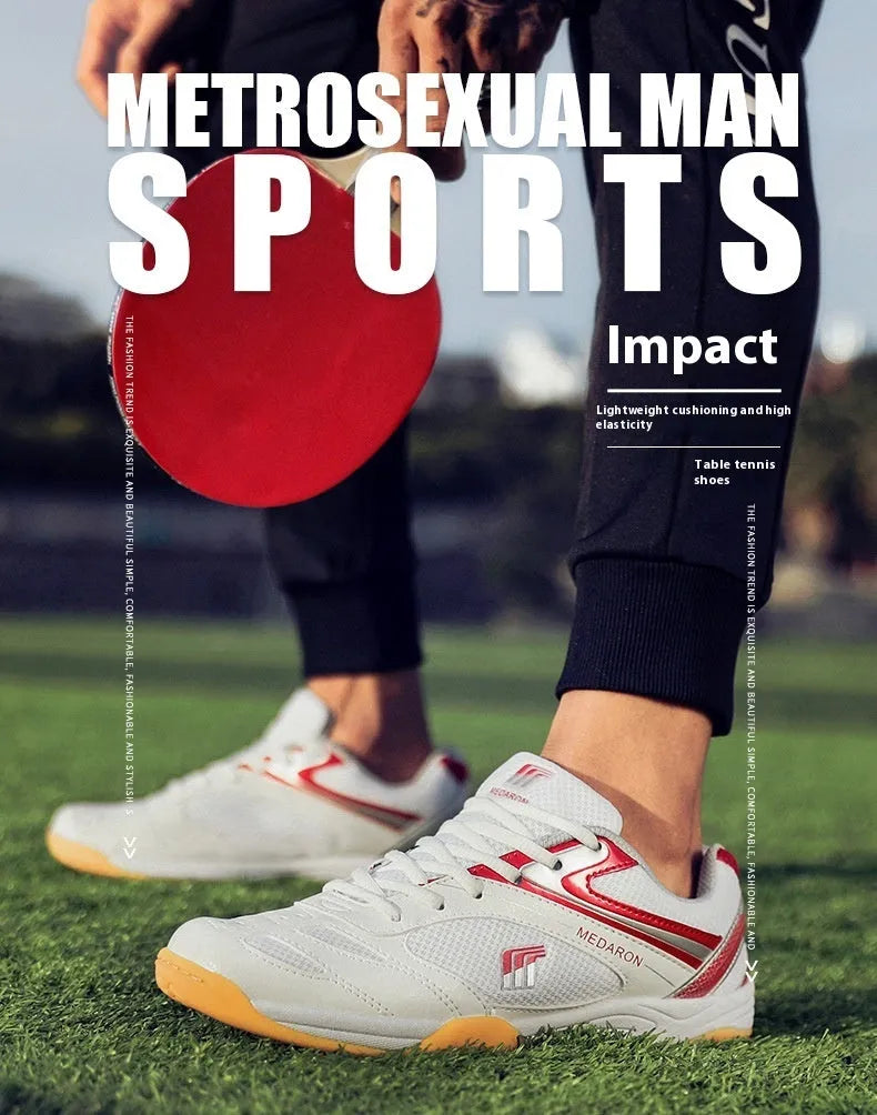 Mesh table tennis sneakers 615 white blue with synthetic leather upper and rubber outsole