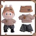 Doll casual dress suit in cloth material, purple sweater colour, with net pocket packaging, for teenager dolls aged 7-14 years