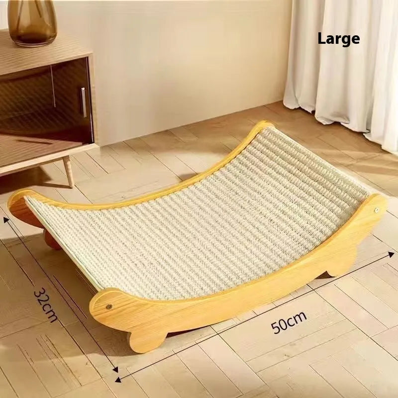 Sisal cat scratch board with replaceable surface in pastoral style design