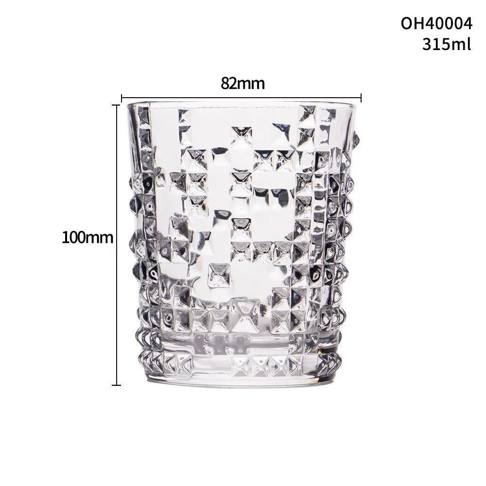 Crystal whiskey glass with thick heavy bottom and 350ml capacity