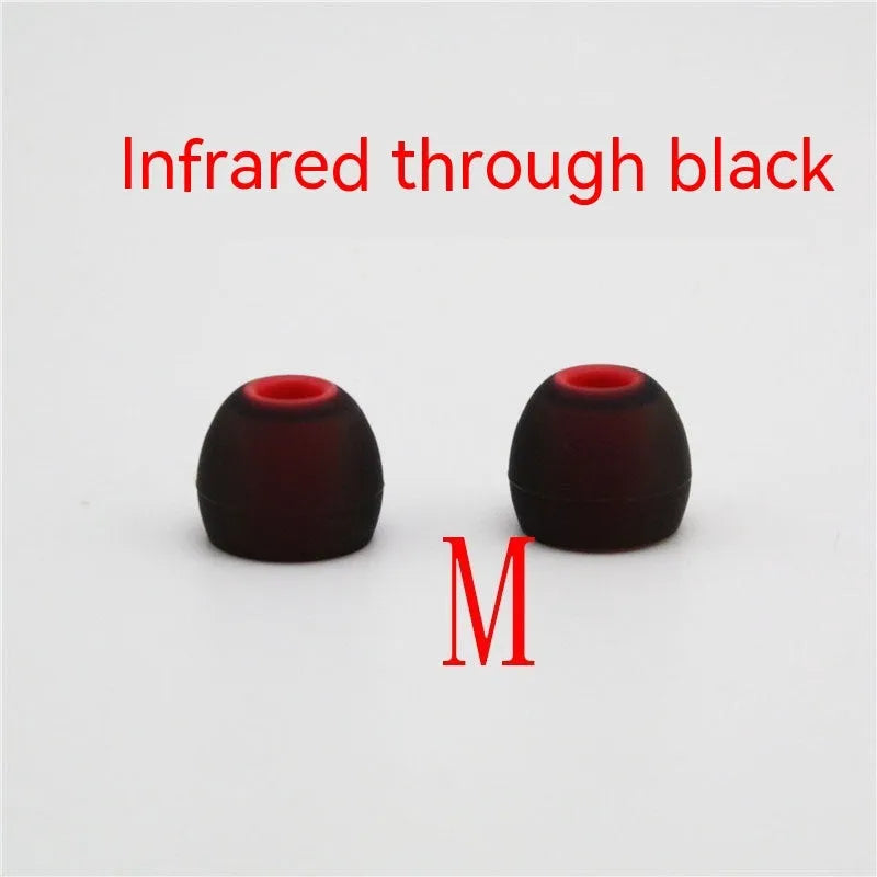 Two-tone silicone earphone sleeves for in-ear headphones with 3.8mm aperture