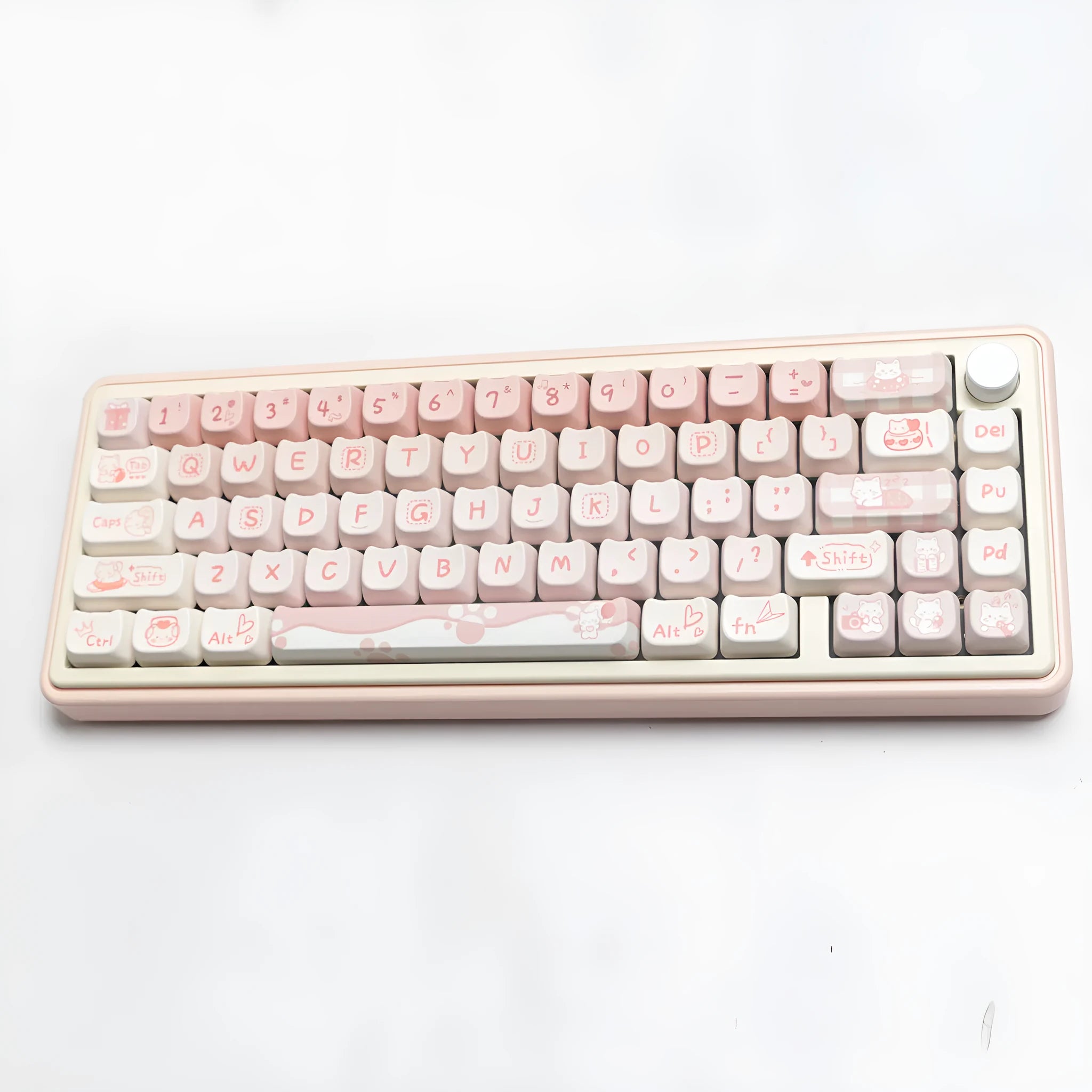 Full set of black PBT sublimation key caps for mechanical keyboards arranged in keyboard layout