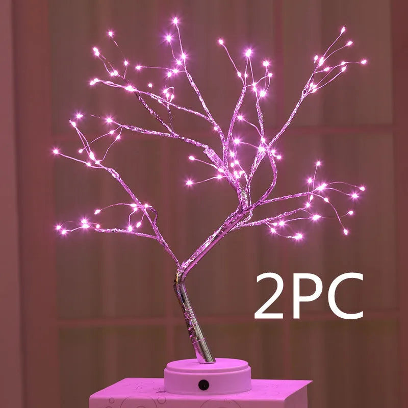 LED Christmas tree light with 108 warm white LEDs, touch control base, and plastic construction