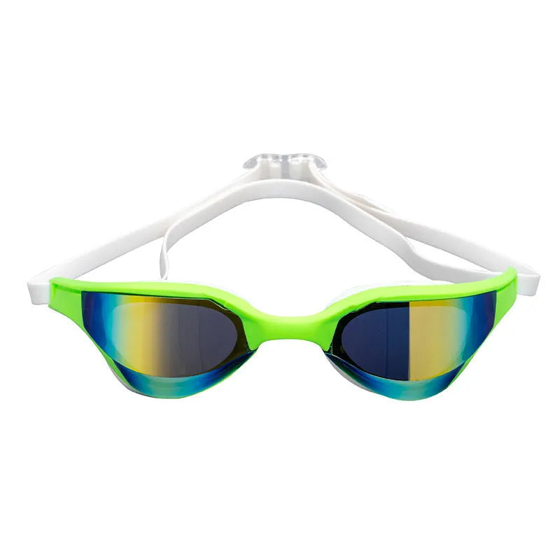 Racing HD anti-fog waterproof swimming glasses with silicone rubber and polycarbonate PC construction