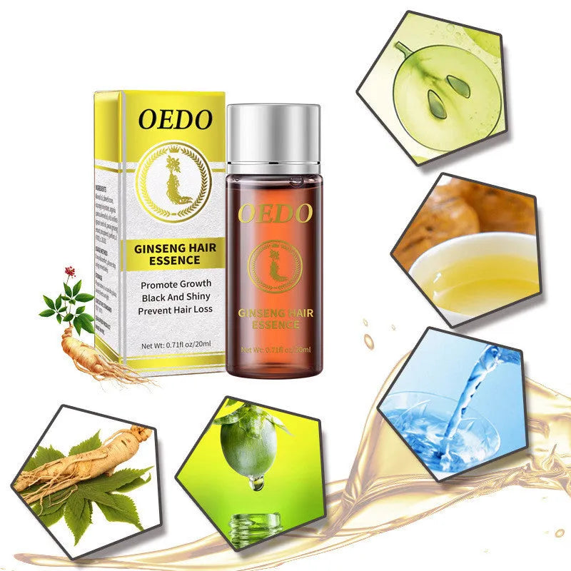 20ml women's hair care essential oil in colour box packaging with walnut oil and ginseng