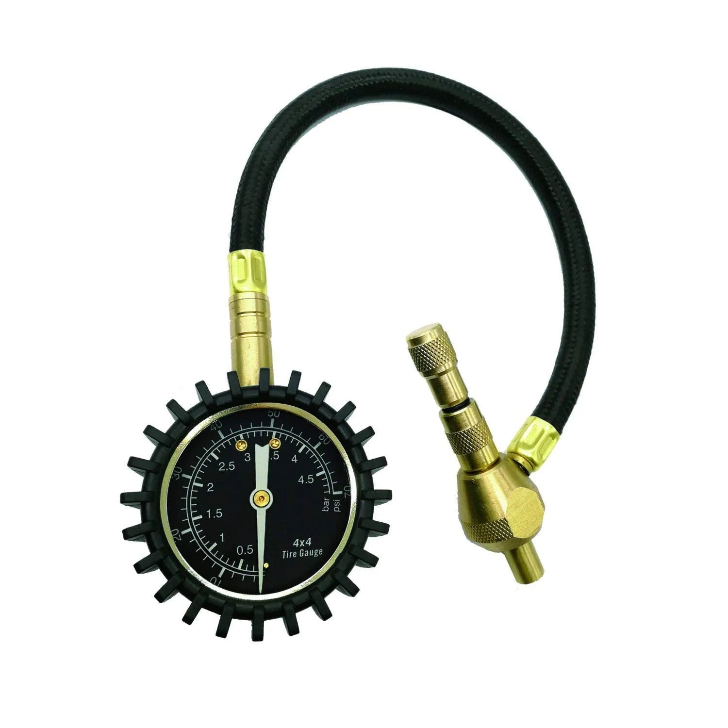 Mechanical tyre pressure gauge with deflation valve for off-road vehicles and trucks