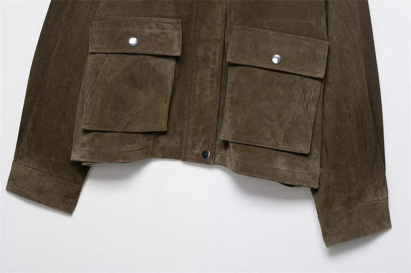 Women's PU leather jacket with regular fit and Asian sizing options in Japanese Korean casual style