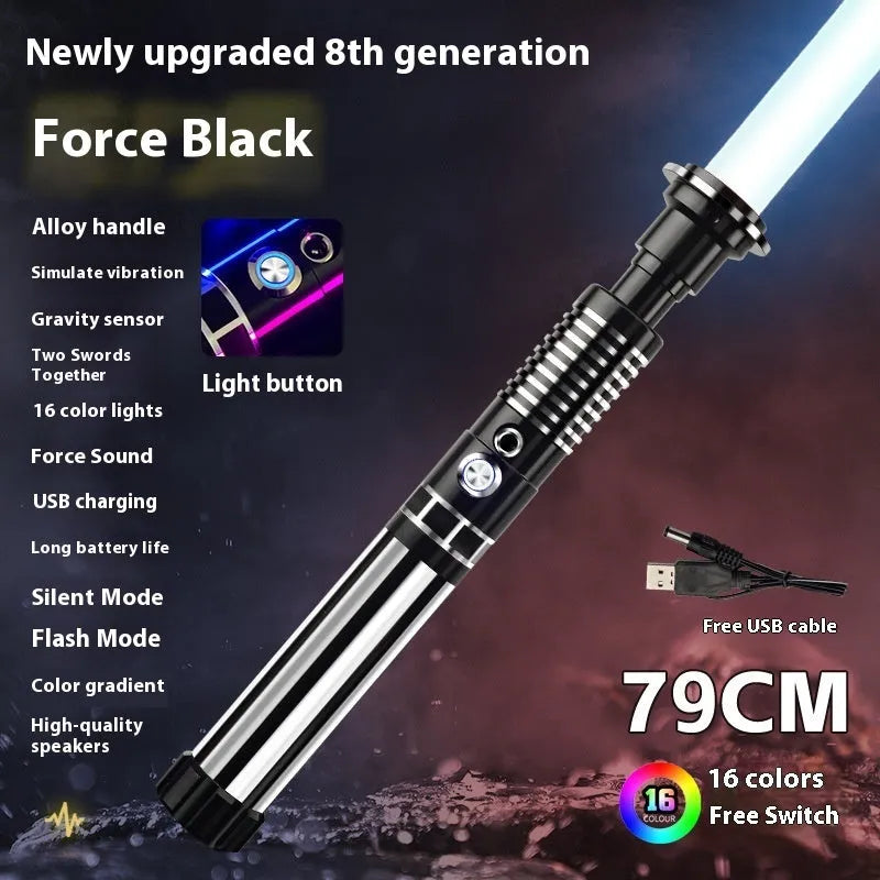 Metal laser sword with 16-colour gravity induction light handle for children aged 7-14