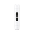 Pink portable electric armpit hair trimmer with floating blade and USB charging cable