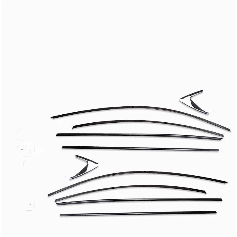 Stainless steel window trim strip set with black titanium finish for window moulding installation