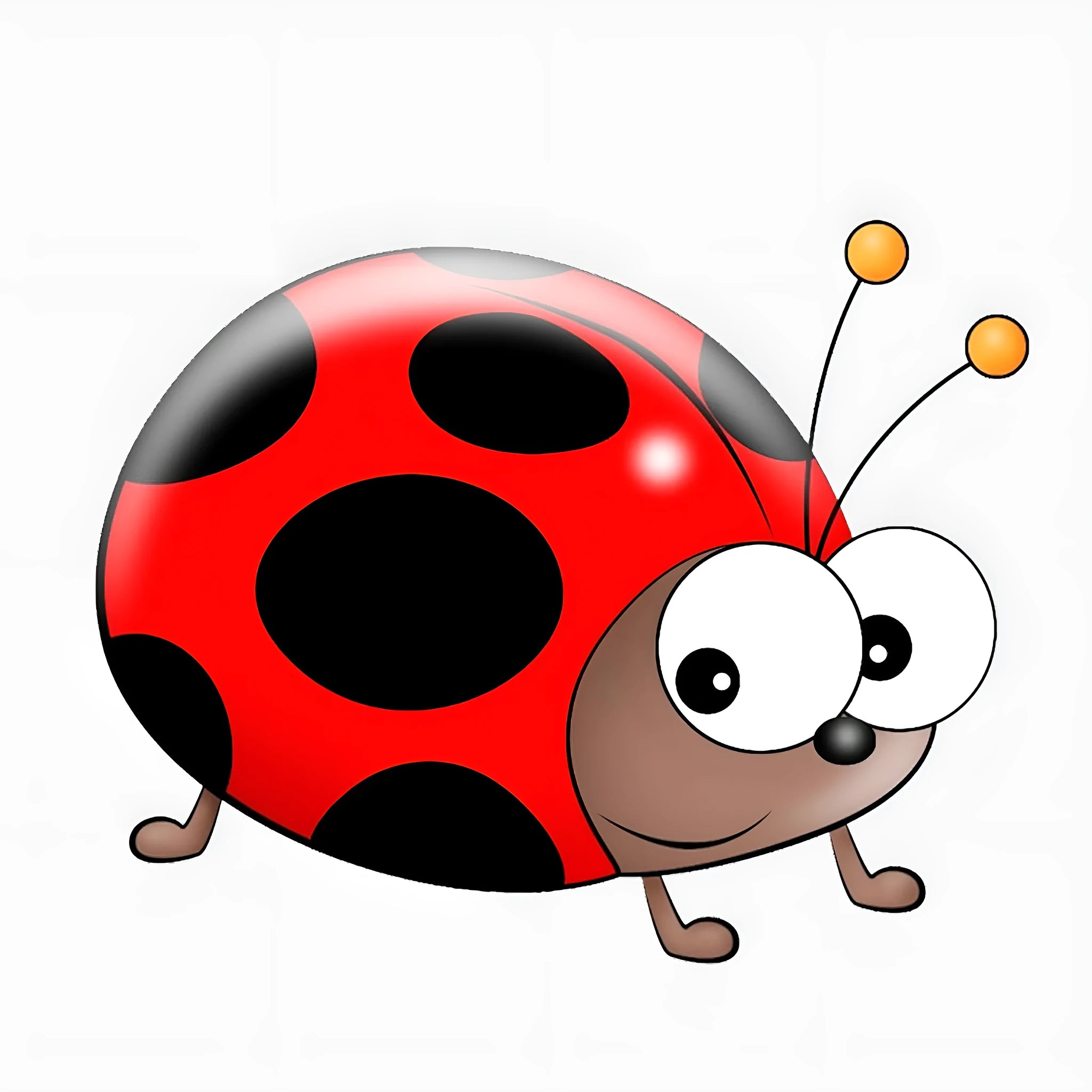Cartoon ladybird vinyl sticker decal for car window and notebook decoration, 14.5cm size.