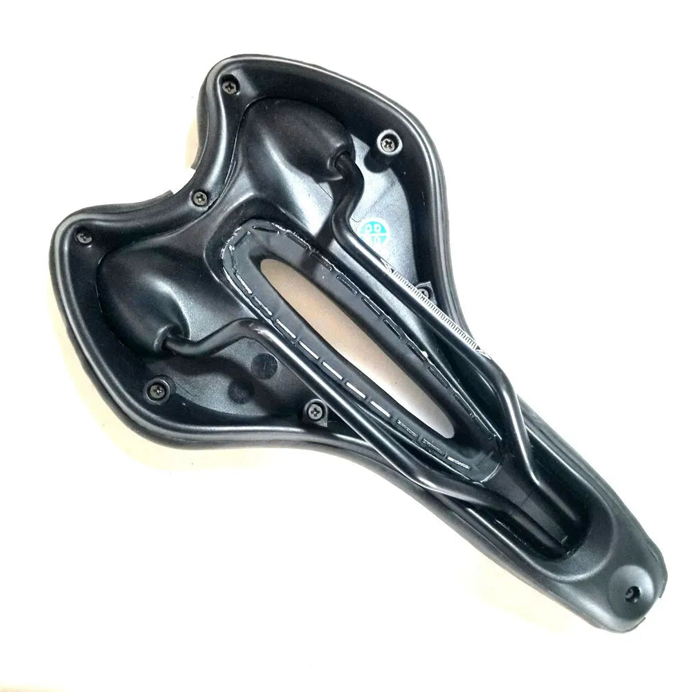 Bicycle saddle cushion with thickened silicone padding and PU leather cover including waterproof accessory
