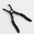 Red round nail removal pliers with PVC handles, jaws open, for door panel and wire buckle extraction.