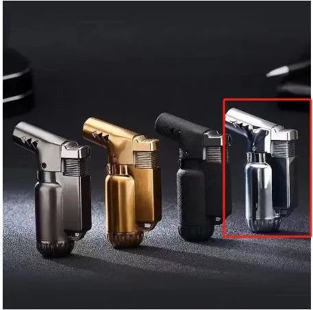 HB805-1 full metal windproof lighter in black, gold, grey, or silver colour.