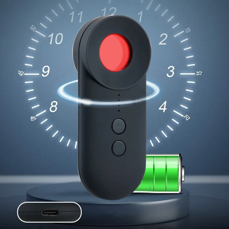 Black GPS detector and hidden camera finder unit with USB charging cable