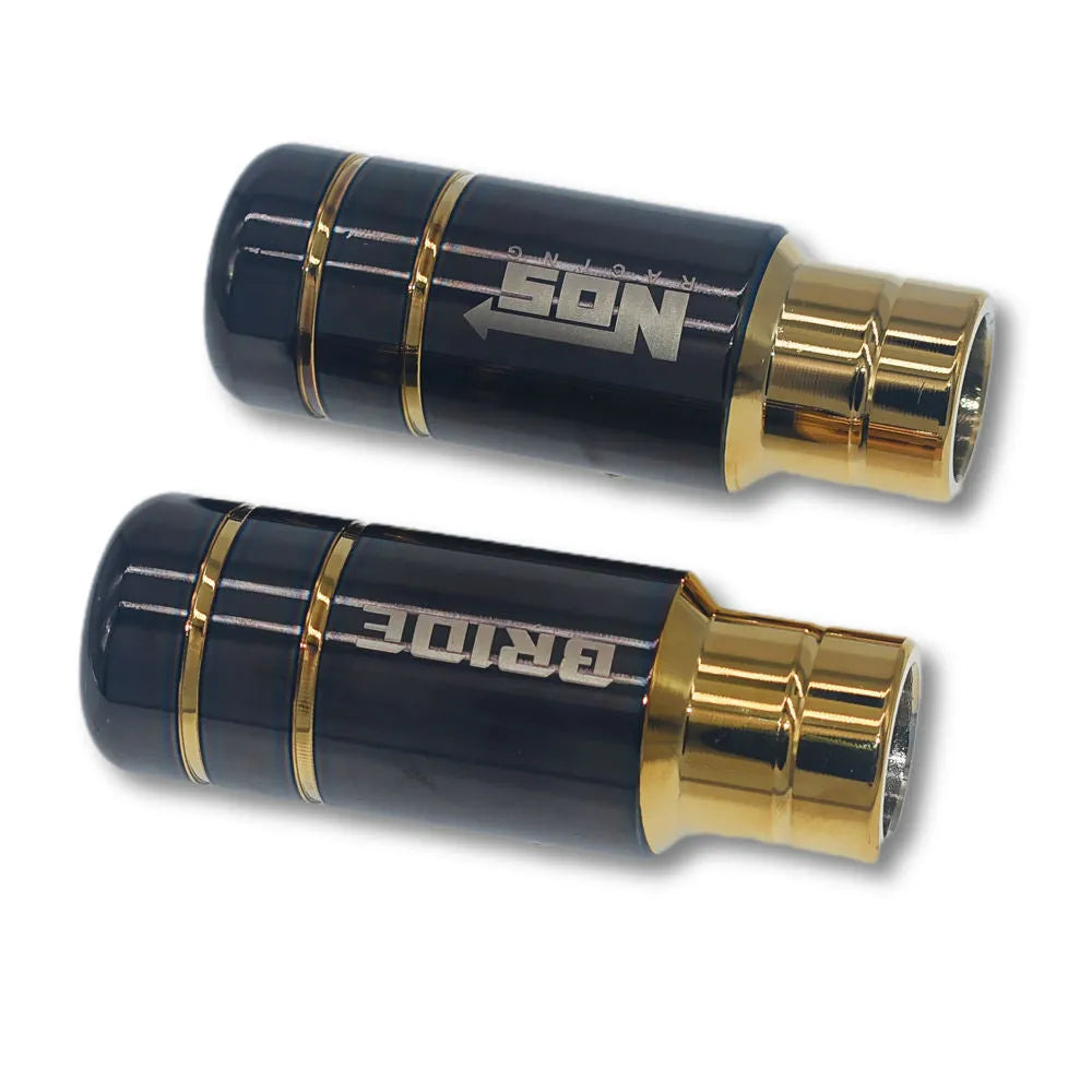 Roasted blue stainless steel gear shift head with three rubber installation sleeves