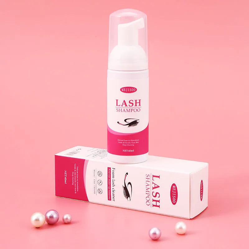 60ml lash shampoo mousse eyelash cleaning solution in squeeze bottle