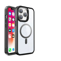Transparent magnetic silicone phone case for iPhone models showing colour options