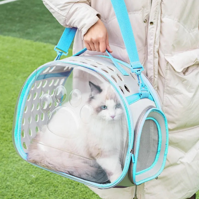 Transparent space capsule backpack for cats with EVA hard shell in large size 42cm