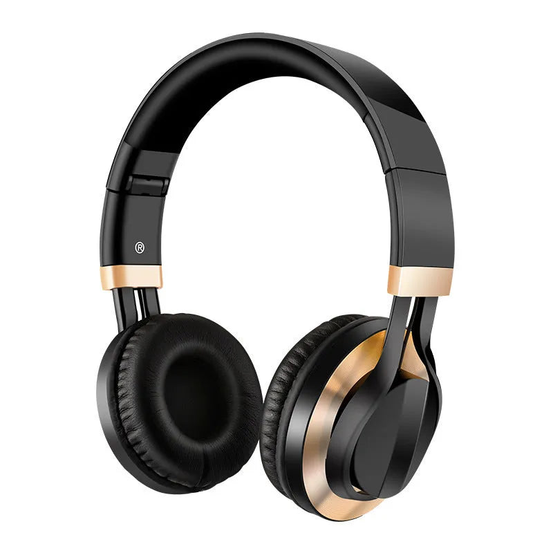 Black wired over-ear headphones with a microphone and 3.5mm plug for mobile phone karaoke and bass audio.