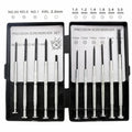 TH-6177 11-piece clock and electronics screwdriver set with cross and slotted bits on a white background.