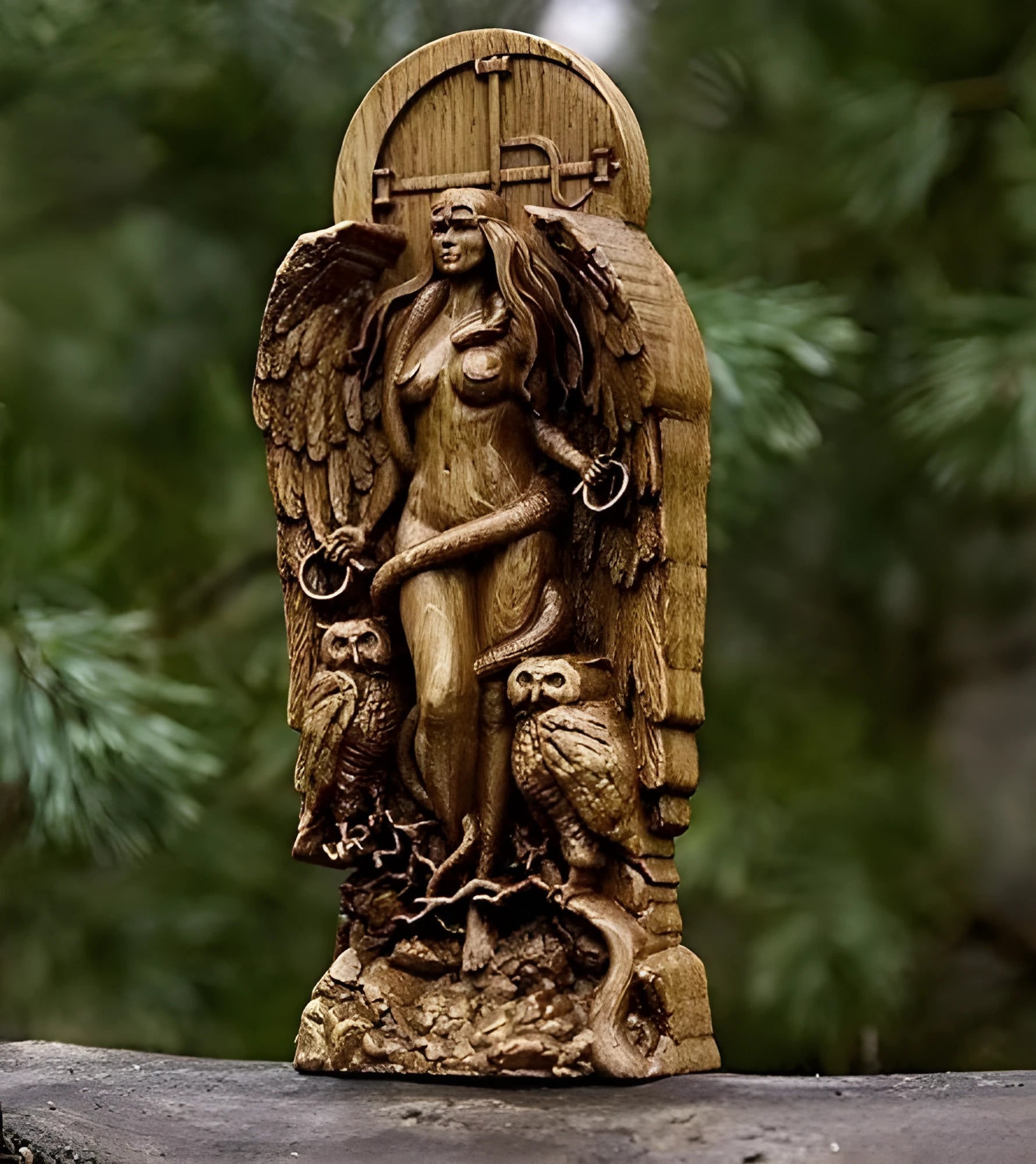 A detailed resin statue of a Greek goddess, 22cm tall, in one of three colour options.